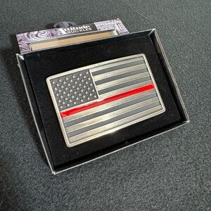 MONTANA SILVERSMITH STAND BEHIND THE RED LINE FLAG BUCKLE